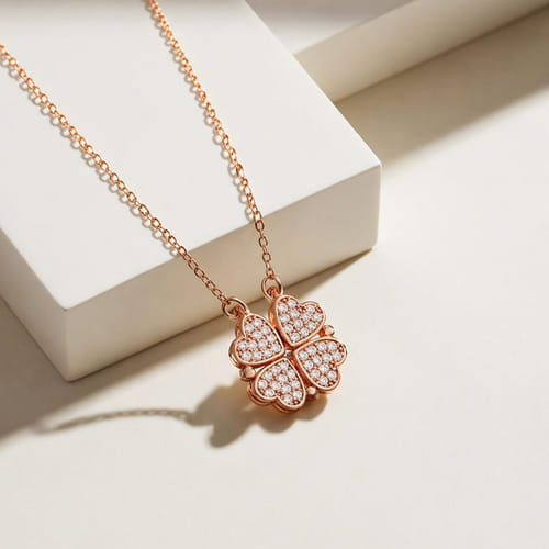 Floral Hearts Openable CZ Pendant