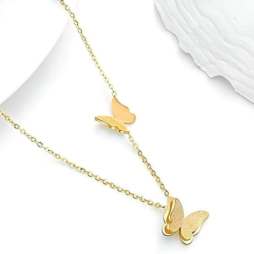 Gold Butterfly Pendant Necklace