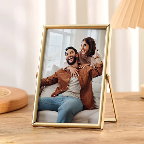 Golden Metal Personalized Photo Frame