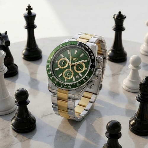 Green Chronograph Stainless Steel Watch For Men