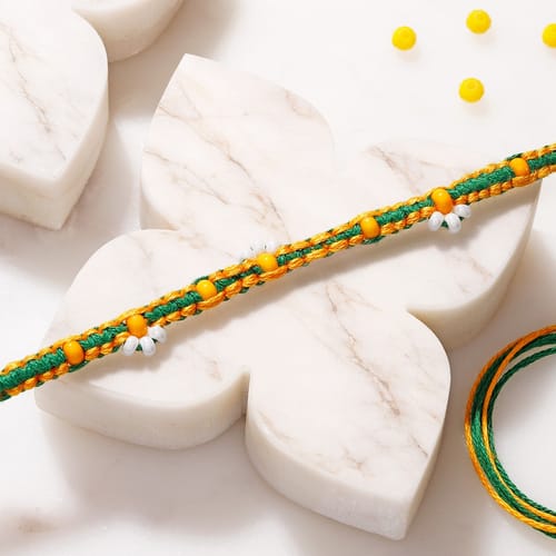 Handcrafted Beaded Thread Rakhi