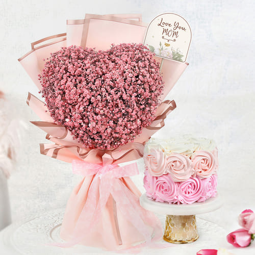 Mother's Day Flower and Cake Combo