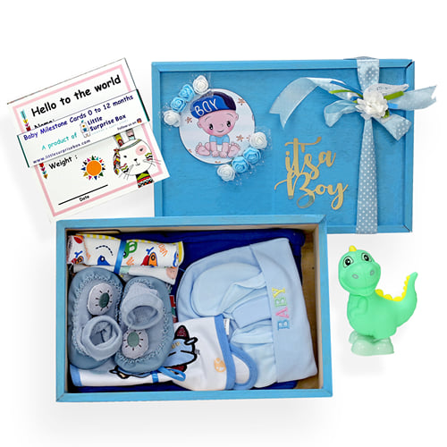 Newborn Baby Boy Essentials Hamper- Blue