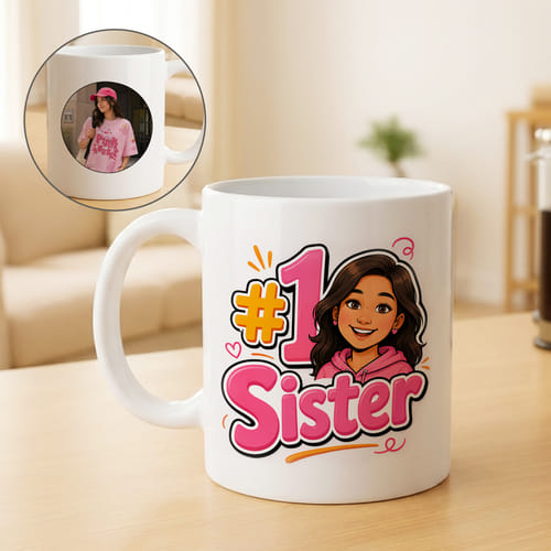 No. 1 Sister Personalized Coffee Mug for Rakhi