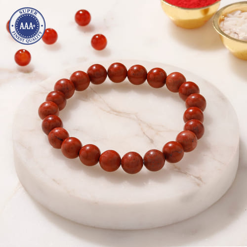Orange Agate Gemstone Bracelet Rakhi