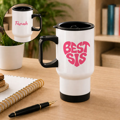 Personalized Best Sis Travel Mug for Rakhi