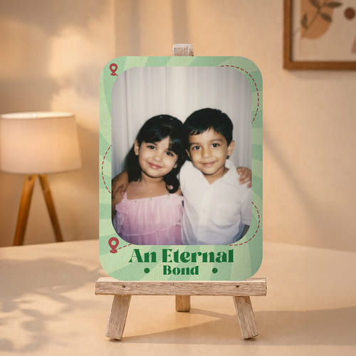 Personalized Eternal Bond Acrylic Photo Stand for Rakhi