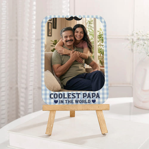 Personalized Father's Day Photo Frame With Easel