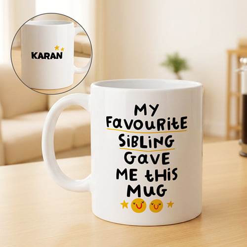 Personalized Favourite Sibling Ceramic Mug