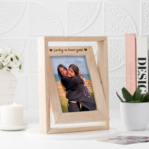 Personalized Sisters Love Rotating Photo Frame