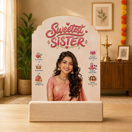 Personalized Sweetest Sister Caricature for Rakhi