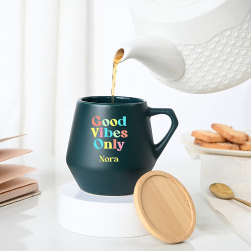 Positive Vibes Personalized Ceramic Mug