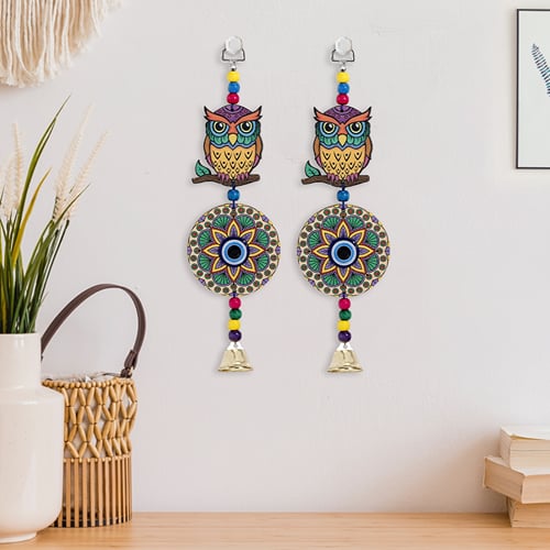 Protective Owl Of Fortune Wall Hanging