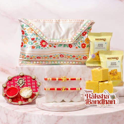Sacred Om Swastika Rakhi Hamper