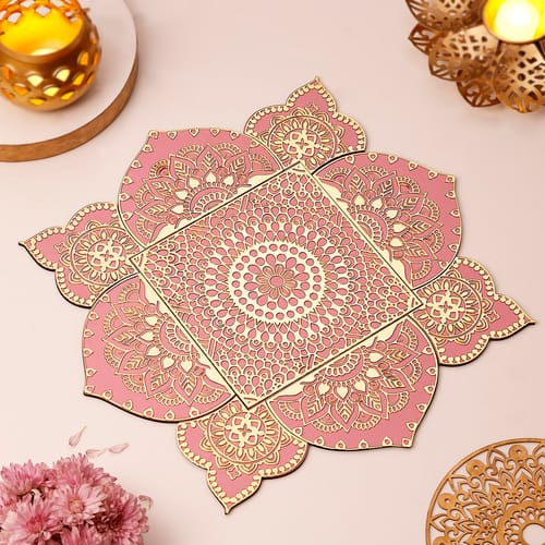 Stunning Acrylic Laser Cut Diwali Rangoli Mat
