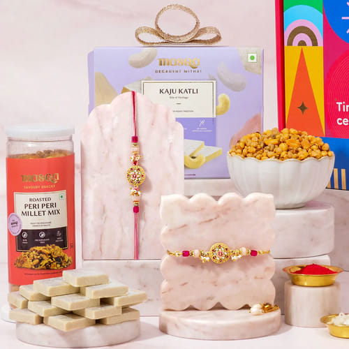 Sweet And Savoury Bhaiya Bhabhi Rakhi Hamper