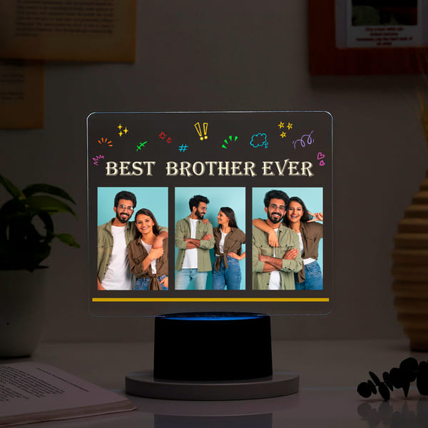 Best Brother Ever Personalized LED Photo Lamp