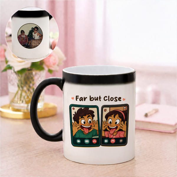 Personalized Long Distance Siblings Magic Coffee Mug for Rakhi