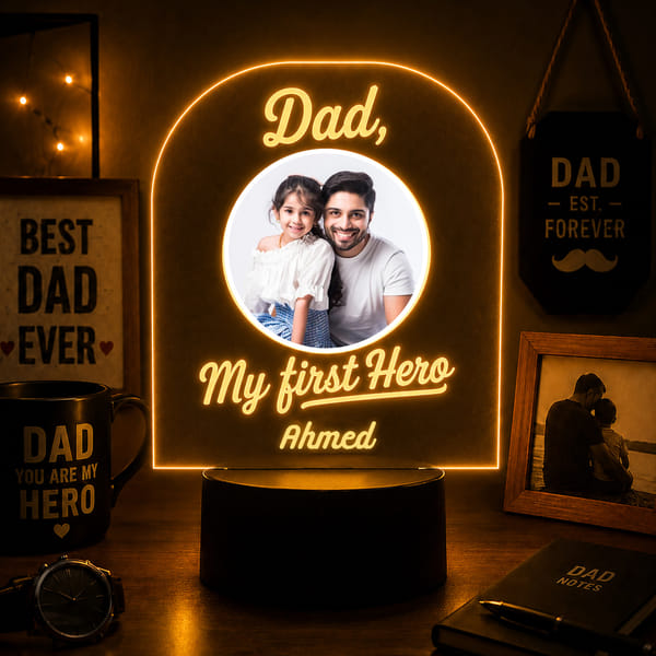 Personalized My First Hero LED Lamp for Dad