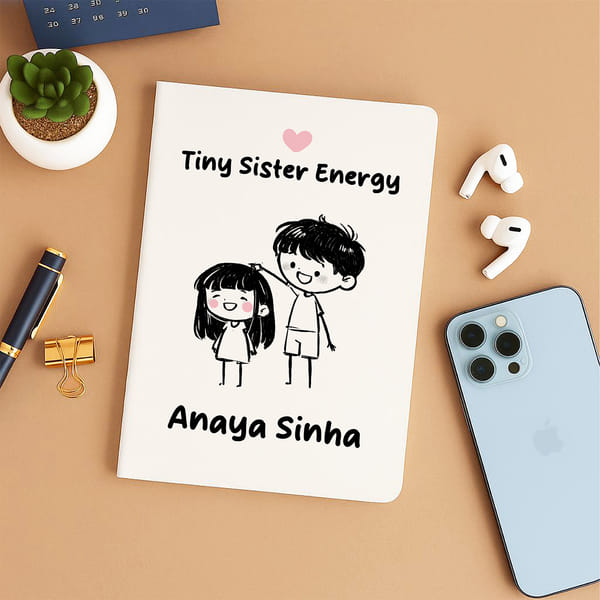 Personalized Tiny Sister Energy Notebook For Rakhi