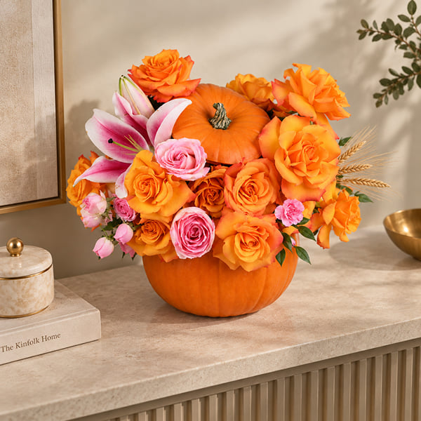 Pumpkin Bloom Halloween Floral Arrangement