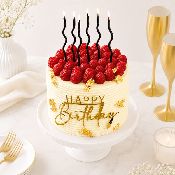 Raspberry Vanilla Birthday Cake (1 Kg)