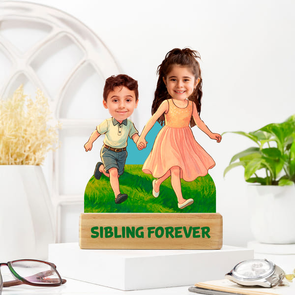Siblings Forever Personalized Caricature