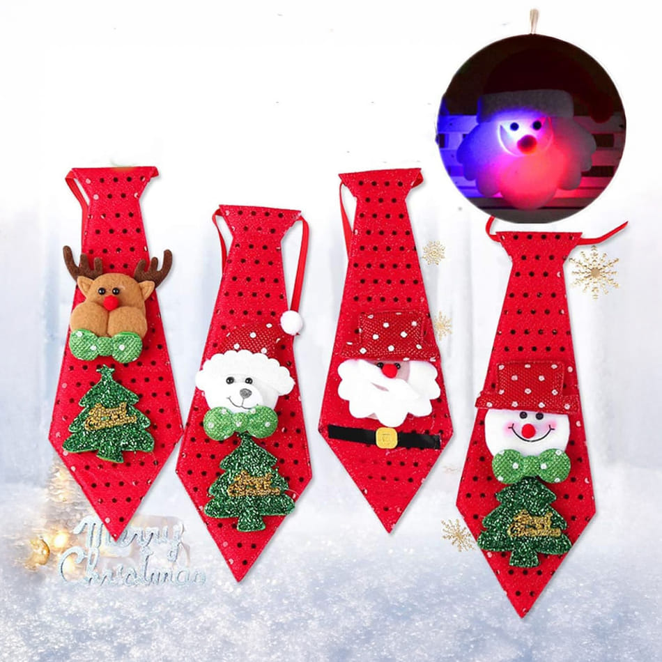 light up christmas neck tie