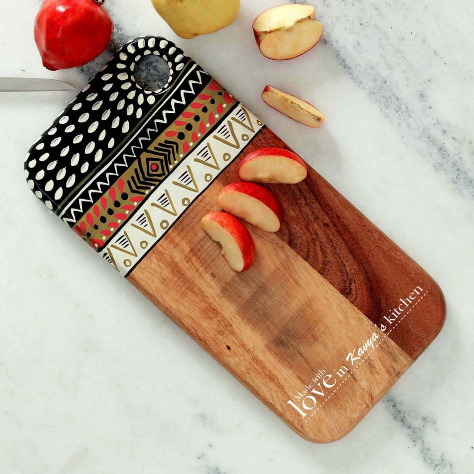 Buy/Send Personalized Ethnic Painted Chopping Board Cum Platter - Main Image