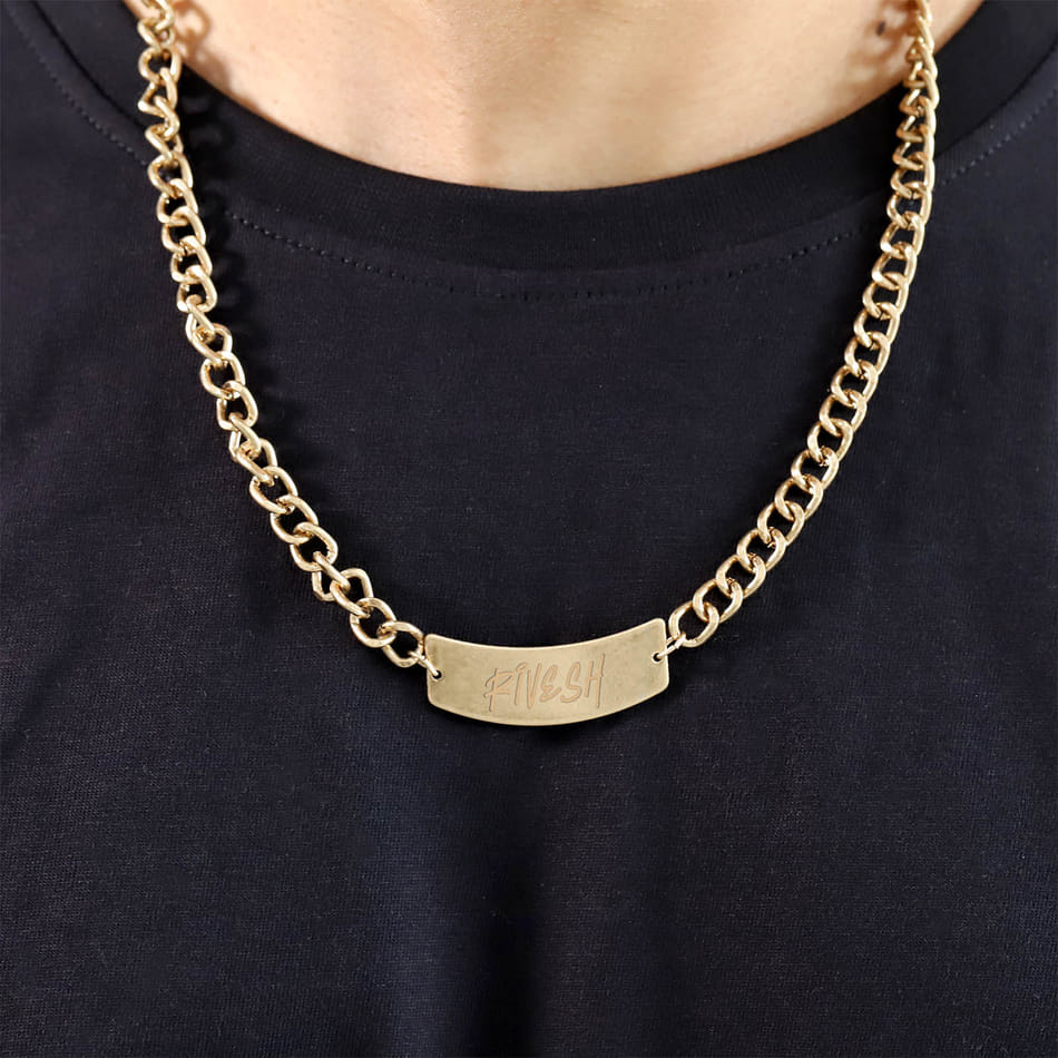 Buy/Send Personalized Men's Antique Gold Neck Chain Online IGP