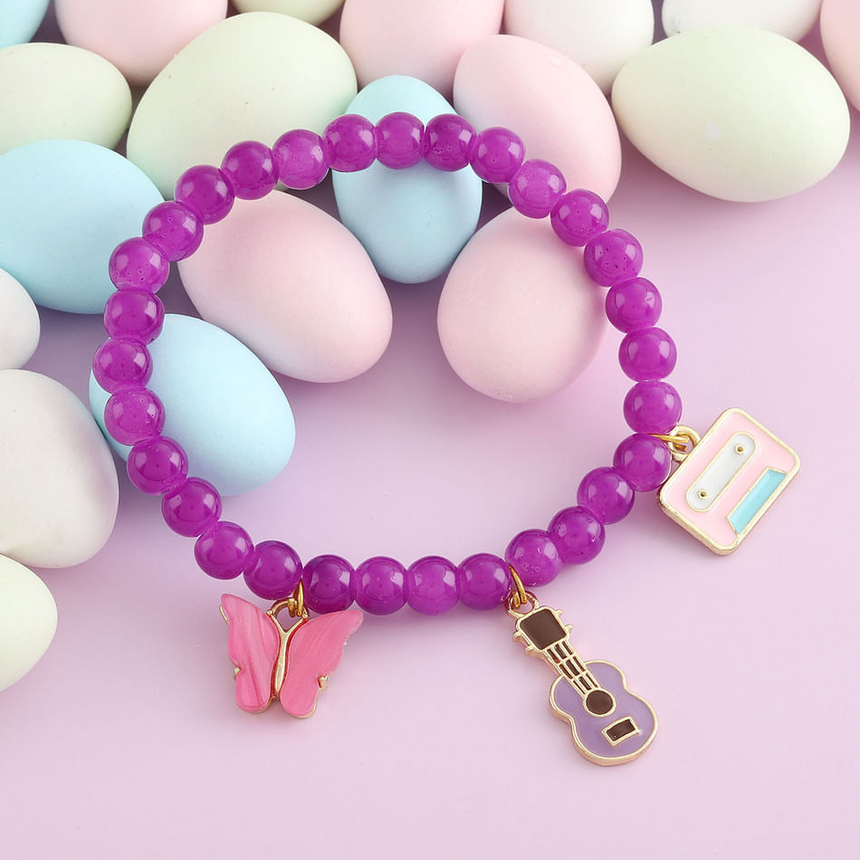 Buy/Send Purple Power Beaded Bracelet For Girls Online IGP