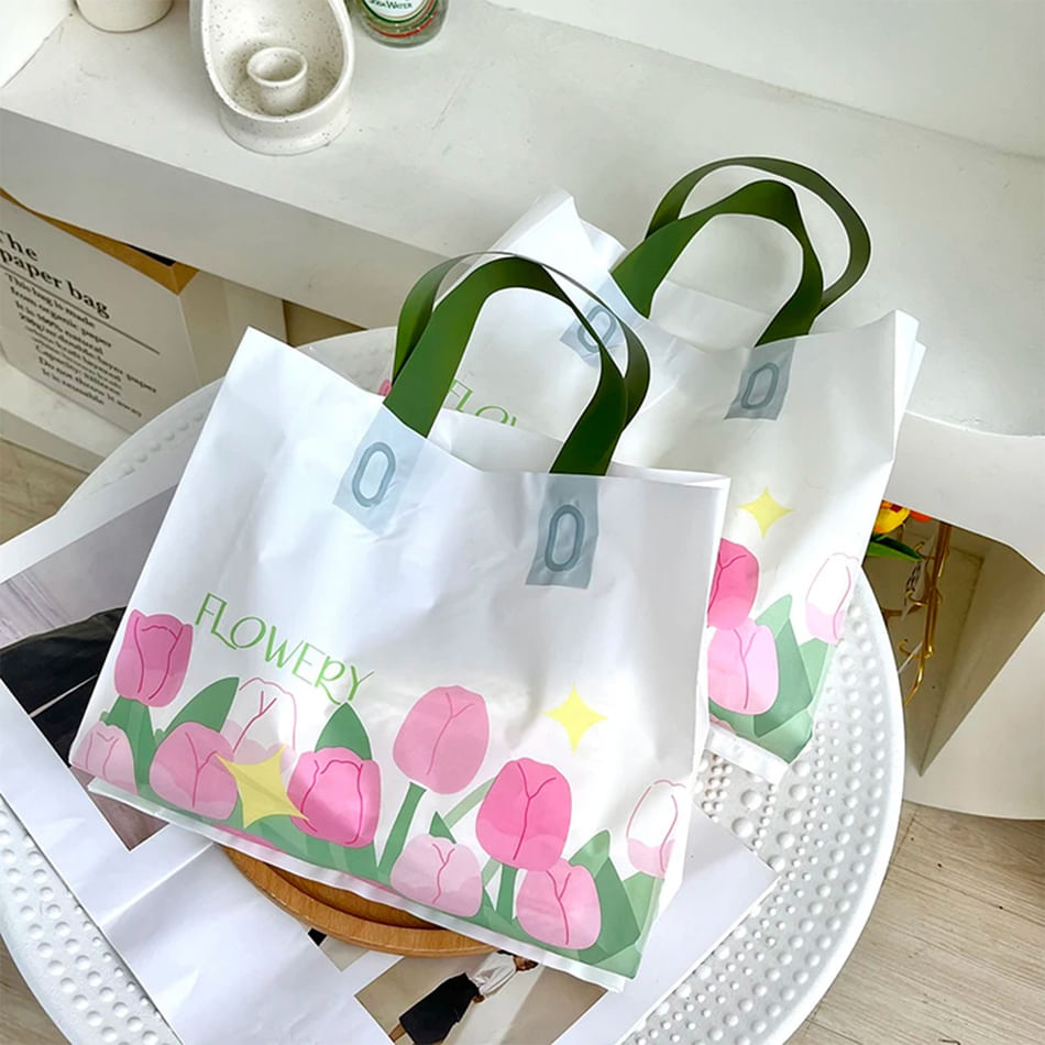 Buy/Send Reusable Flower Print Tote Bag Assorted Set Of