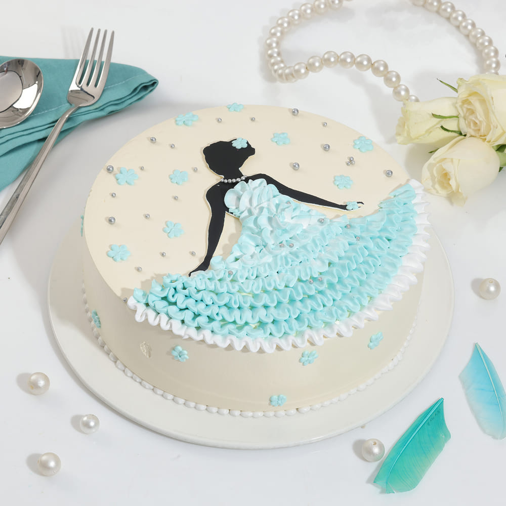 Send Elegant Blue Blossom Women's Day Cake (500 gm) Online, Same Day  Delivery in UAE | IGP | JVS1403378