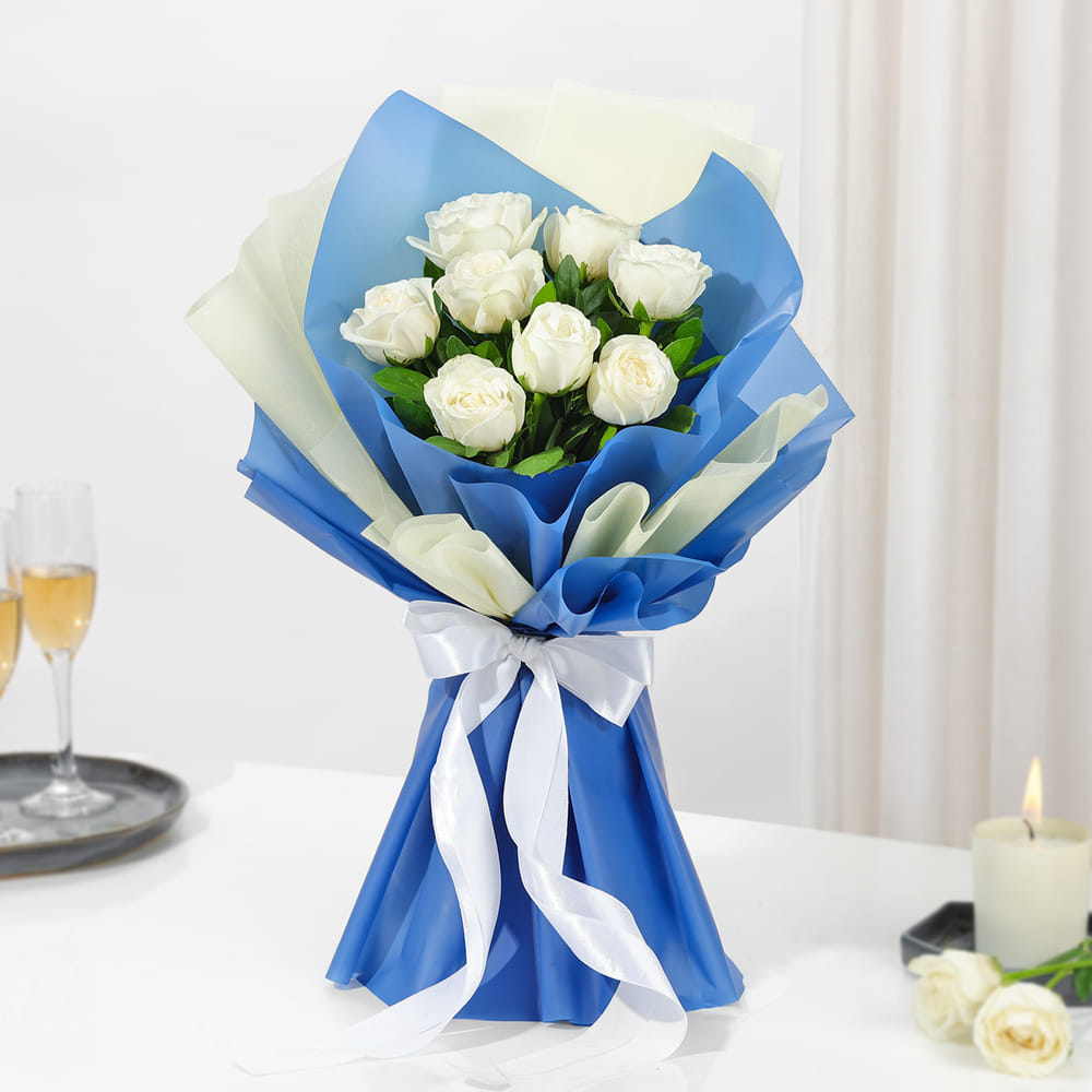 Buy/Send Heartfelt White Rose Bouquet Online | IGP | JVS1458036