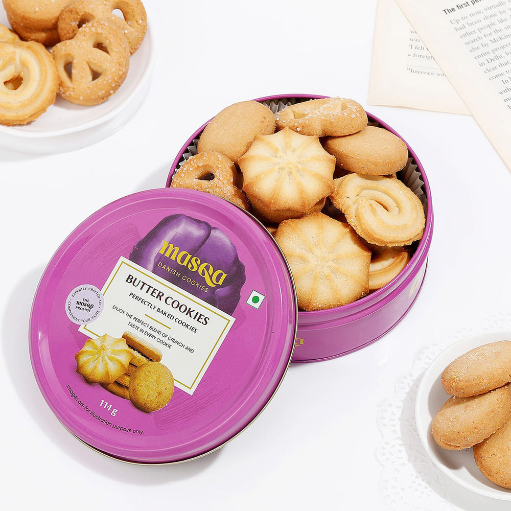 Buy/Send Masqa Butter Cookies Tin 114g Online | IGP | JVS1408984