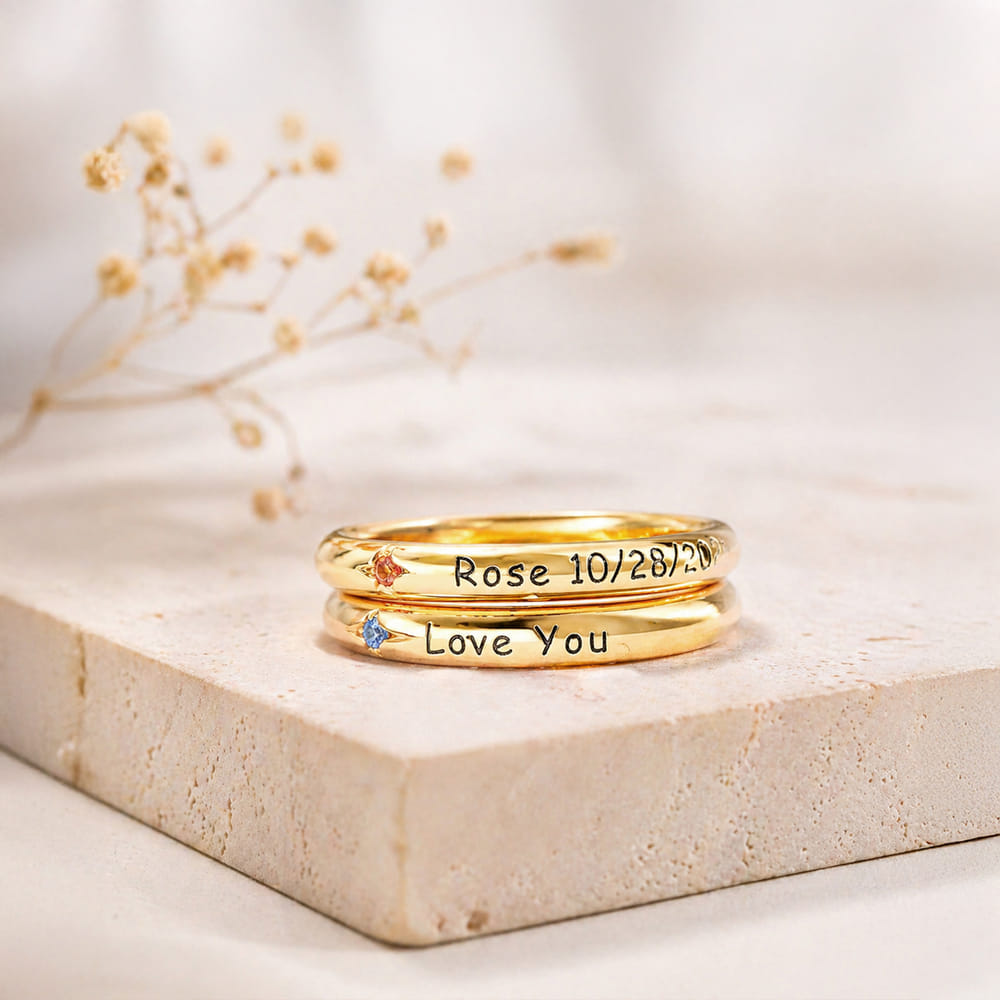 stacking ring custom initial ring
