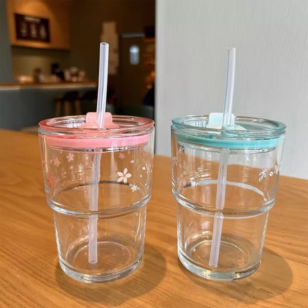 Buy/Send Transparent Glass Tumbler With Straw - 420 ML - Assorted - Single  Piece Online | IGP | JVS1301491