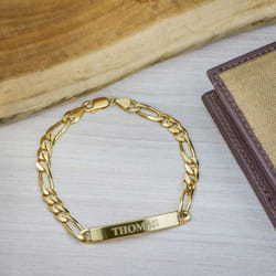 Buy/Send Personalized Gold Name Bracelet For Men Online IGP