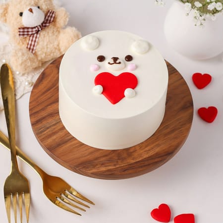 Adorable Red Velvet Valentine's Day Teddy Cake-picture-10