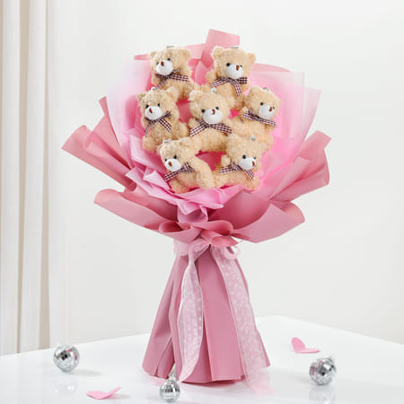 Adorable Teddy Valentine's Day Bouquet-picture-33