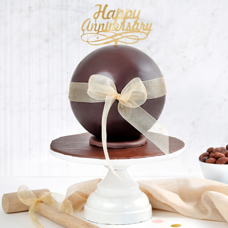 Anniversary Surprise Chocolate Pinata Ball Cake (750 Gm)-picture-38