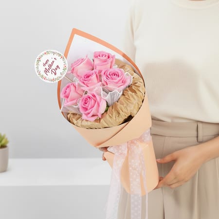 Aqua Pink Rose Bouquet for Mother's Day-picture-38