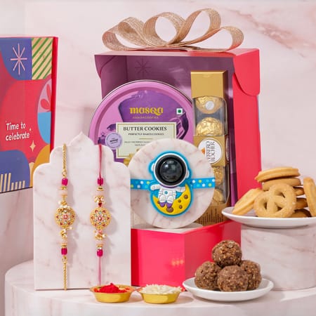 Astronaut LED & Meenakari Rakhi Hamper-picture-10