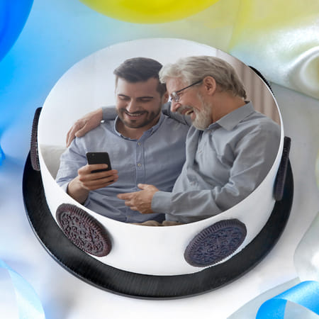 Best Dad & Son Duo Delectable Photo Cake-picture-34
