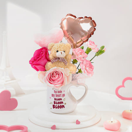 Blooming Heart Valentine's Day Mug Arrangement-image-38