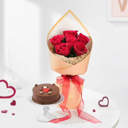 Blooms And Sweetness Valentines Day Gift Combo-image-27