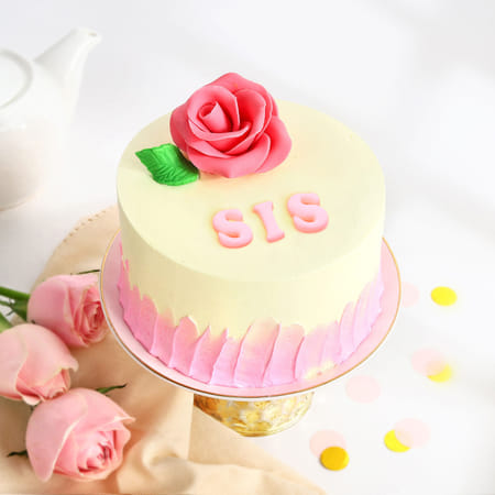 Blush Rose Cake For Sister (300 Gm)-picture-40