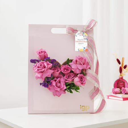 Blushing Purple Daughters Day Arrangement-image-42
