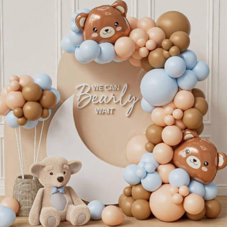 Brown, Beige, And Blue Teddy Bear Balloons - Set Of 100-picture-38
