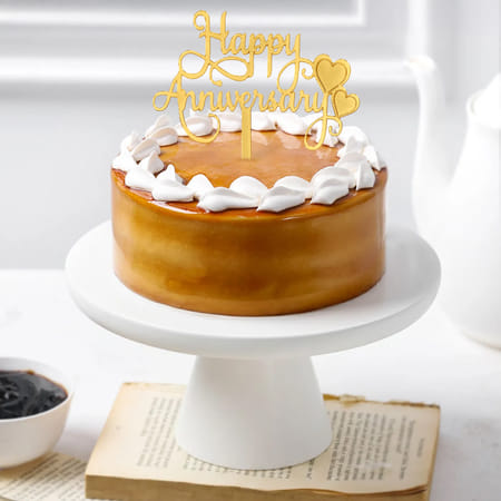 Caramel Butterscotch Anniversary Cake-image-44
